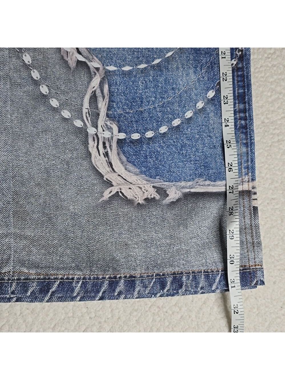 3169 NWT YADcrew丨3D Waistband Print Loose Fit Denim Jeans Sz Small - Picture 6 of 14